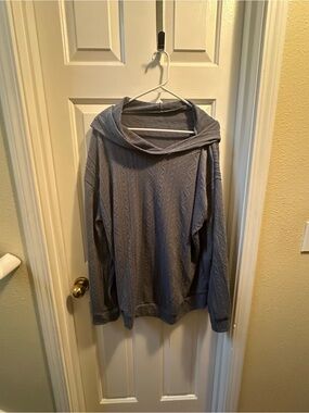 Cozy Women's Light Blue Knit Cowl Neck Top